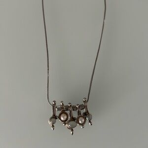 Elegant Silver Pearl Necklace